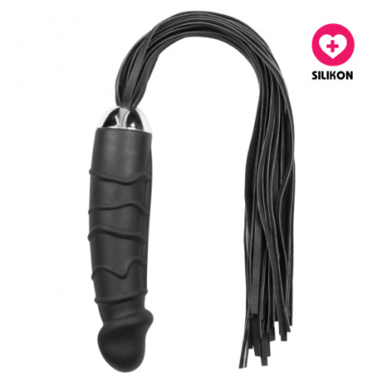 Silikonový vibrátor s důtkami Dildo Black Tail