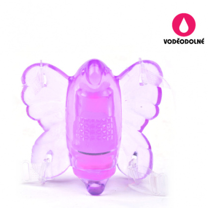 Vibrační motýlek Strap-On Butterfly fialový