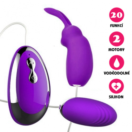 Vibrační duální vajíčko Silicone Rabbit