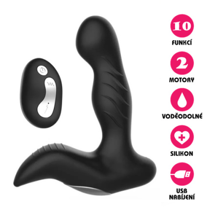 Silikonový stimulátor prostaty USB Carmel Ultimate Rim černý