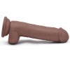 Silikonový vibrátor s přísavkou a rotací USB Expert Dong hnědý