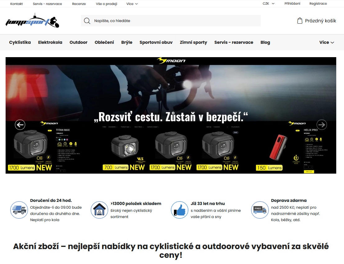 E-shop JumpSport před redesignem