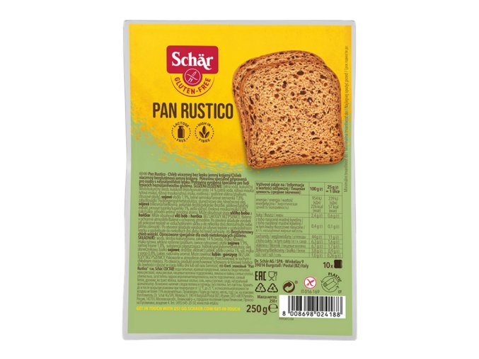 schar pan rustico vicezrnny krajeny chleb bez lepku 250g ct 8