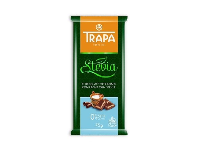 Mléčná čokoláda se stévií - TRAPA 75g