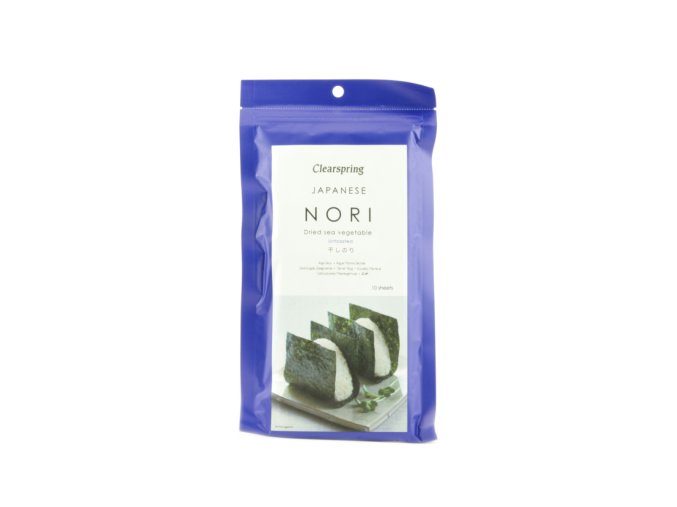 Mořské řasy Nori - plátky Clearspring 25g