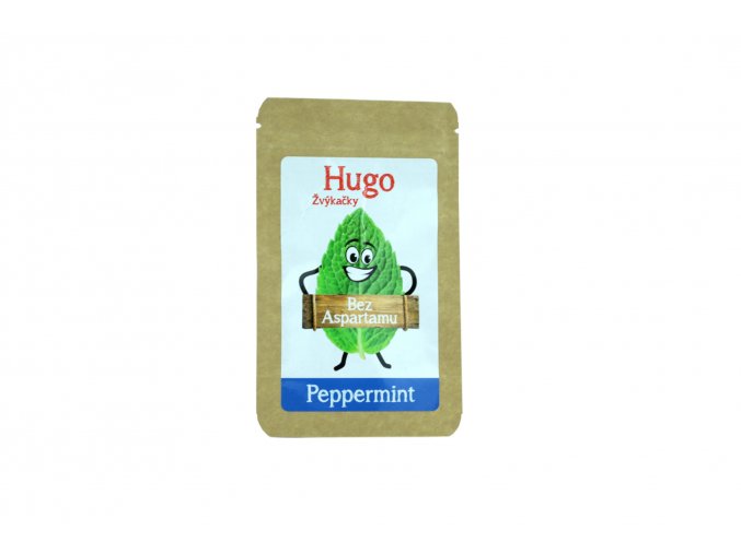 Žvýkačky Peppermint bez aspartamu - Hugo 30 ks / 42g