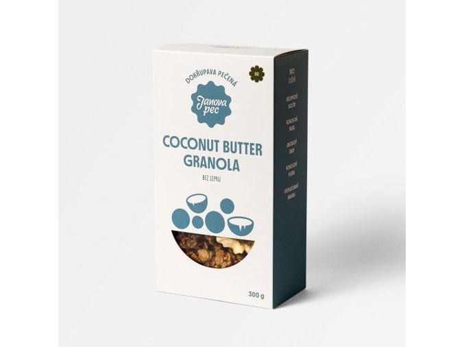 coconut butter granola krabicka ctverec