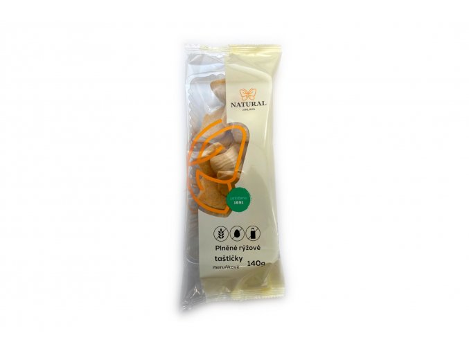 Sušenky plněné rýžové taštičky meruňkové bez lepku, mléka a vajec - Natural 140g