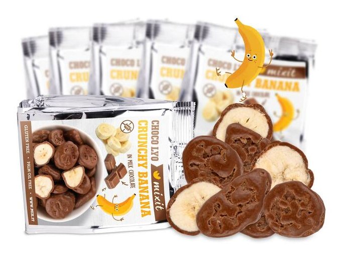 DOY Krupave bananky v cokolade 6ks