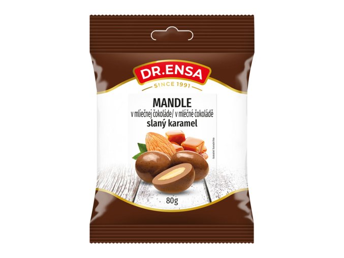 Mandle v mléčné čokoládě slaný karamel
