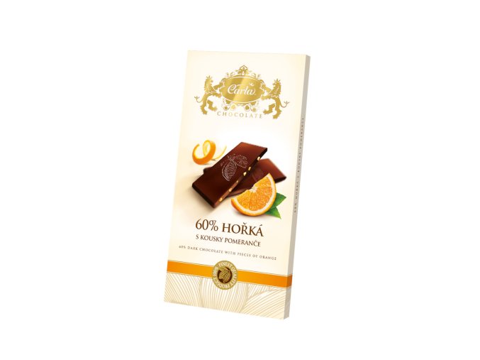 Čokoláda hořká 60% s kousky pomeranče - Carla 80g