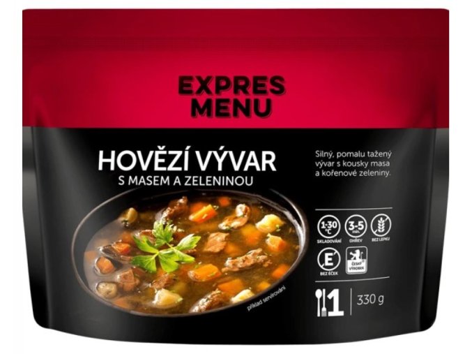 Hovězí vývar s masem a zeleninou 330g