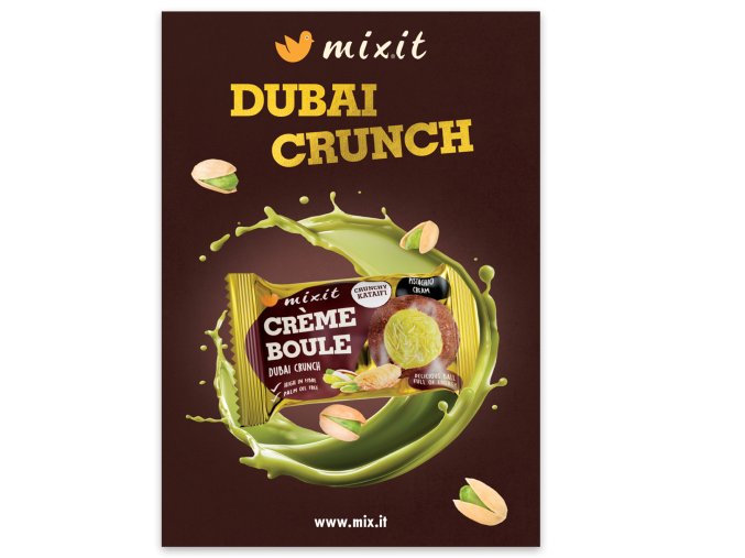 Creme boule Dubai Crunch VO plakat produktovka1 CZ SK