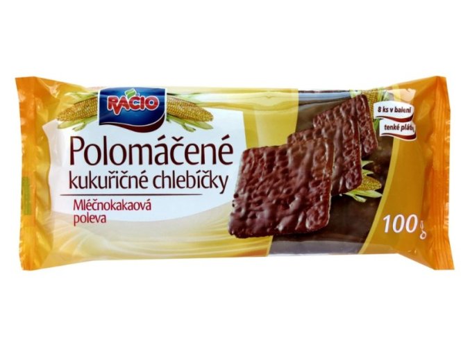 Polomáčené kukuřičné chlebíčky mléčnokakaová poleva 100g