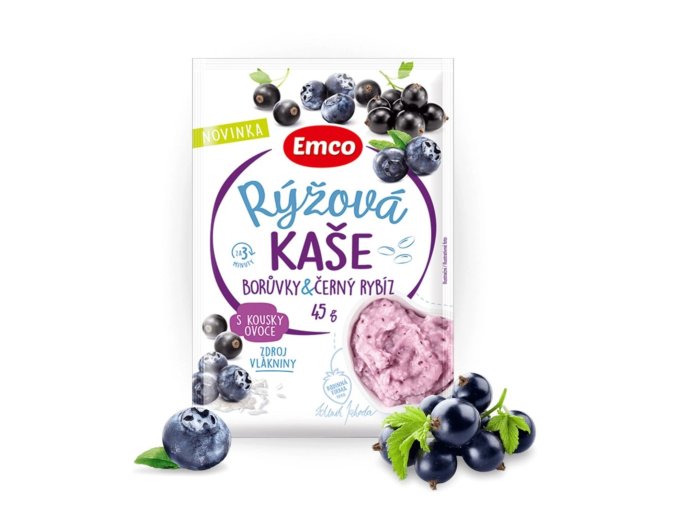 Rýžová kaše borůvky a černý rybíz