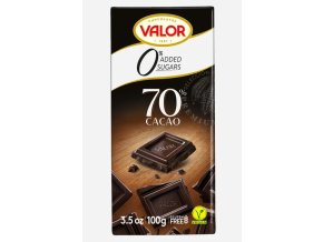 Valor Čokoláda bez cukru, lepku hořká 70%, 100 g