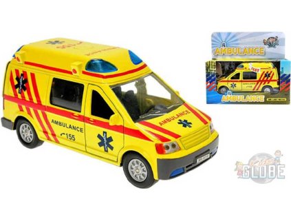Kids globe KIDS GLOBE Ambulance auto kovové 14 cm PB sanitka se zvukem a světlem