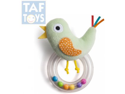 TAF TOYS Baby chrastítko plyšový ptáček s kuličkami pro miminko