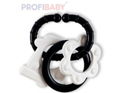 Profibaby PROFIBABY Baby kousátko 3 tvary s klipem černobílé pro miminko