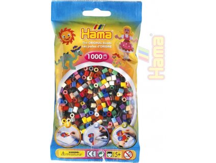 HAMA Korálky dětské zažehlovací barevné set 1000ks v sáčku midi plast