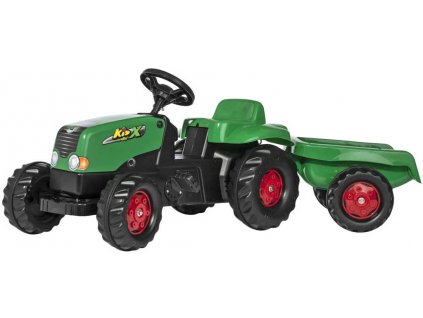 Rolly Toys ROLLY TOYS Traktor dětský šlapací Rolly Kids zelený set s vlečkou 130x42x39cm