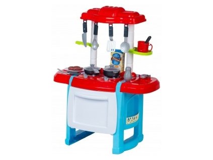 Wanyida Toys Dětská kuchyňka s příslušenstvím - červená/modrá