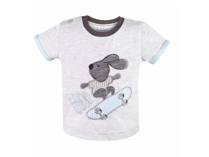 Bavlněné triko krátký rukáv Myšák HOP, Minetti, šedé Velikost koj. oblečení:
