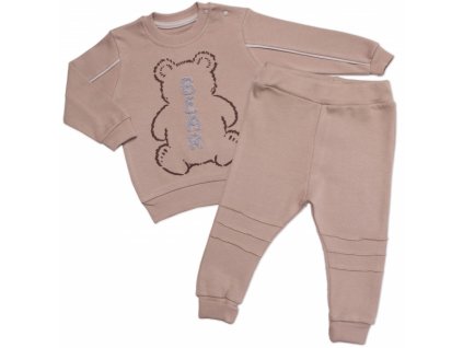 Baby Little Star Tepláková souprava Bear 2D, bavlna, béžová Velikost koj. oblečení: 74-80 (9-12m)