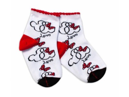 Baby Nellys Bavlněné ponožky Minnie Love - bílé Velikost koj. oblečení: