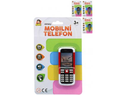 _Ostatní 1_ Telefon dětský 11cm tlačítkový mobil na baterie 4 barvy AJ Zvuk na kartě