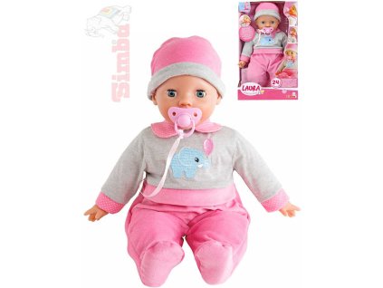 Simba SIMBA Baby panenka Laura interaktivní miminko na baterie set s doplňky Zvuk