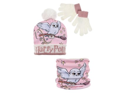 SOUPRAVA  ČEPICE, NÁKRČNÍK A RUKAVICE HARRY POTTER