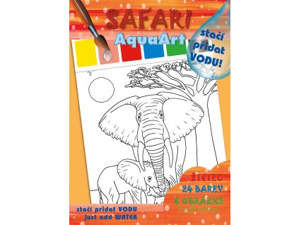 Akim AKIM Omalovánky Stačí přidat vodu! Safari set s barvami a štětcem