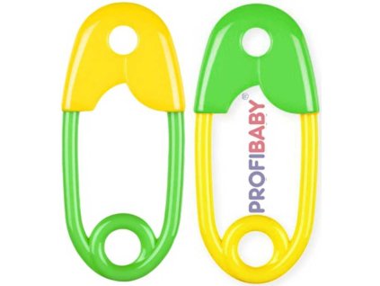 Profibaby PROFIBABY Chrastítko barevný špendlík 12cm pro miminko 1ks v sáčku mix barev