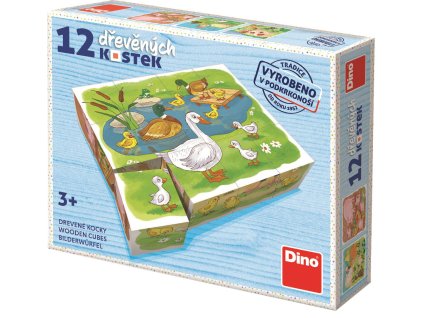 Dino DINO DŘEVO Kubus Na farmě obrázkové kostky 12ks *DŘEVĚNÉ HRAČKY*
