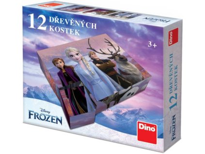 Dino DINO DŘEVO Kubus Frozen 2 (Ledové Království) obrázkové kostky set 12ks
