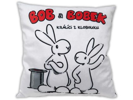 Moravská ústředna MORAVSKÁ ÚSTŘEDNA Polštář Bob a Bobek 30x30cm bílý