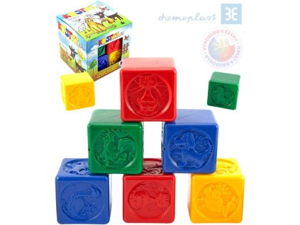 Chemoplast CHEMOPLAST Set 8 baby kostek PH plastové kostičky barevné v krabičce