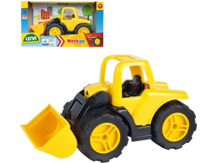 Lena LENA Workies auto nakladač baby 14cm pracovní stroj žlutý plast