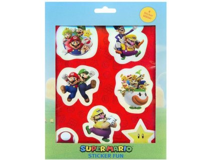 BOX 12 KS SADA 8 ARCHŮ SAMOLEPKY SUPER MARIO