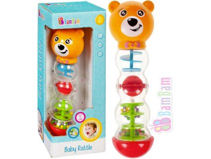 Bam Bam BAM BAM Baby chrastítko kuličkové medvídek s bludištěm pro miminko plast