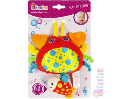 Bam Bam BAM BAM PLYŠ Baby přívěšek plyšový Krab hrající pro miminko Zvuk