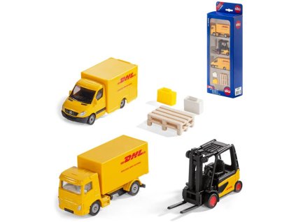 Siku SIKU Logistický set 2 vozidla DHL s vysokozdvižným vozíkem a doplňky kov 6335