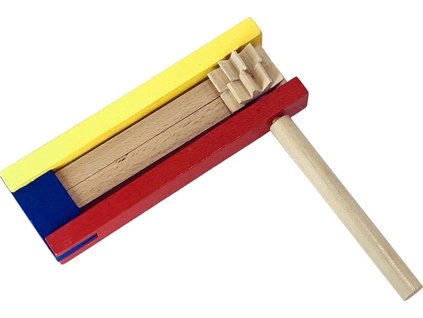 DŘEVO Řehtačka Babu barevná *DŘEVĚNÉ HRAČKY*