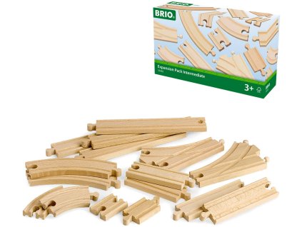 Brio BRIO DŘEVO Zatáčka dlouhá oblouk set 16ks koleje doplněk k vláčkodráze
