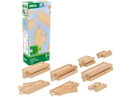 Brio BRIO DŘEVO Koleje 12ks startovací sada doplněk k vláčkodráze