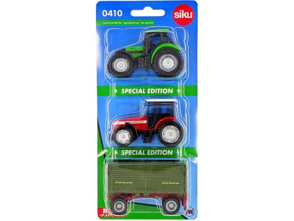 Siku SIKU Traktor zemědělský set 2ks s přívěsem model kov 0410