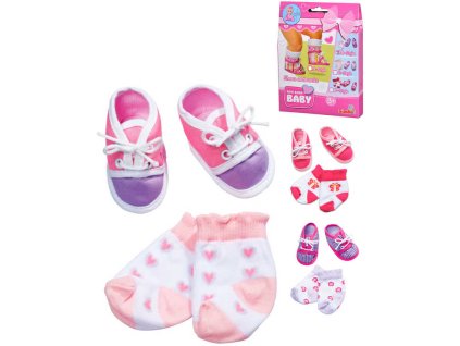 Simba SIMBA set ponožky a botičky vel. 38-43 pro panenku New Born Baby 3 druhy