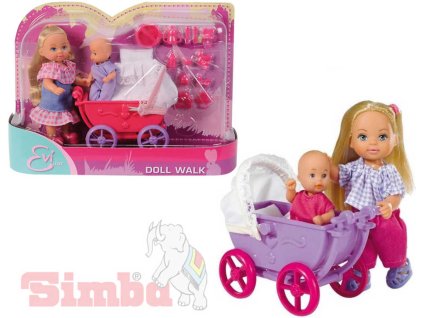 Simba SIMBA Evička panenka set s kočárkem a doplňky 2 druhy