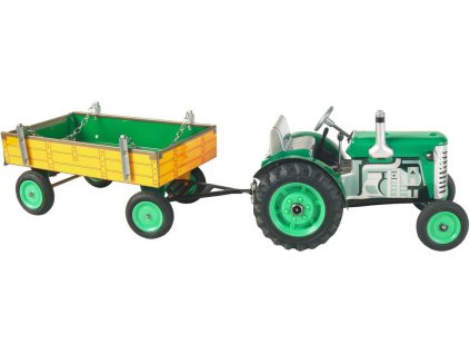 Kovap KOVAP Traktor Zetor retro model 1:25 plechový Zelený na klíček Kov 0395